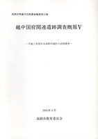 越中国府関連遺跡調査概報Ⅴ　－平成2年度伏木測候所周辺地区の試堀調査－　高岡市埋蔵文化財調査概報第15冊