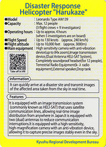 災害対策用ヘリコプター「はるかぜ」（英語版）　九州インフラカード