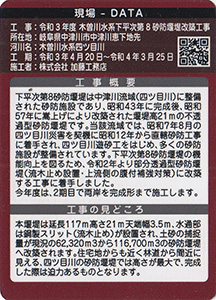 令和３年度　木曽川水系下平次第８砂防堰堤改築工事